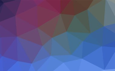 Koyu pembe, mavi Çokgen arka plan vektör. Üçgenler ile renkli resimde parlayan. İşiniz için yeni tasarım.