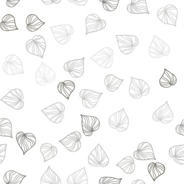 Işık gri vektör sorunsuz doğal zemin yaprakları ile. Parlayan illüstrasyon karalama stilinde yaprakları ile renkli. Duvar kağıdı, kumaş üreticileri için modaya uygun bir tasarım.