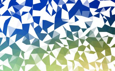 Açık mavi, üçgen düzen parlayan vektör yeşil. Geometrik şekil gradyan ile Origami tarzında. İşiniz için en iyi üçgen tasarım.