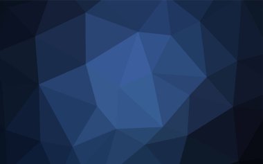 Koyu mavi soyut poligonal şablon vektör. Poligonal illüstrasyon parlayan, hangi üçgen oluşur. İş tasarımınız için yeni stil.