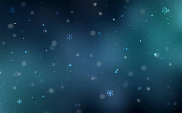 Fond Vectoriel Bleu Foncé Avec Flocons Neige Noël Illustration Colorée — Image vectorielle