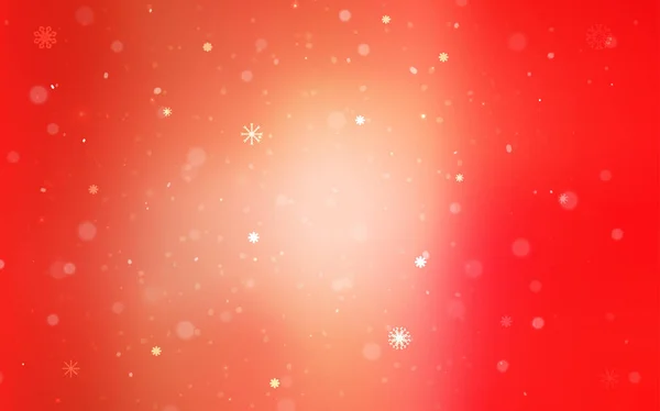 Lichtrode Vector Achtergrond Met Xmas Sneeuwvlokken Glitter Abstracte Illustratie Met — Stockvector