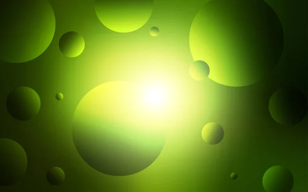 Mörk Grön Vektor Layout Med Cirkel Former Glitter Abstrakt Illustration — Stock vektor