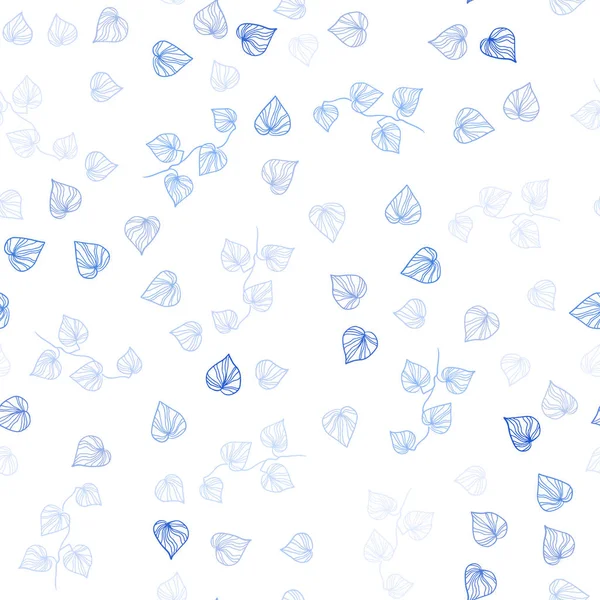 Φως Μπλε Διάνυσμα Απρόσκοπτη Doodle Υφή Φύλλα Νέα Πολύχρωμα Εικονογράφηση — Διανυσματικό Αρχείο