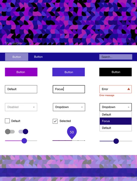 Işık mavi, kırmızı nokta ile malzeme tasarım kiti vektör. Basit malzeme tasarım kiti üstbilgisindeki renkli noktalar ile. Bu örnek açılış sayfanız için mu.