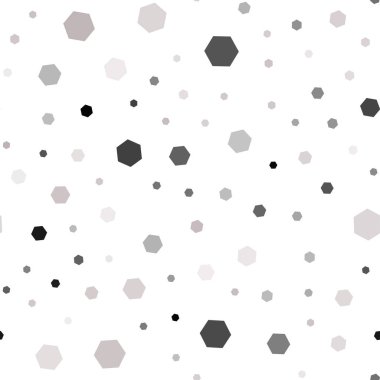 Işık gri vektör renkli altıgenler ile seamless modeli. Glitter altıgen stil soyut çizimde. Desen doku duvar kağıdı için.