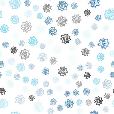 Hafif mavi vektör Noel kar taneleri ile seamless modeli. Bulanık arka plan gradyan ile kar. Desen tasarım pencere panjur, perdeler.