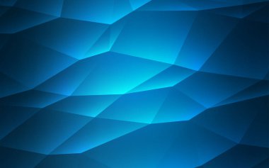 Koyu mavi vektör kapak poligonal tarzı. Üçgenler ile soyut tarzda dekoratif tasarım. Akıllı tasarım, iş reklam için.