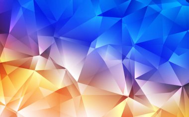 Açık mavi, sarı vektör kapak poligonal tarzı. Üçgen doğa tarzı ile güzel illüstrasyon. Desen Web siteleri için kullanılabilir.