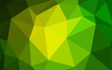 Açık yeşil, sarı vektör Çokgen soyut düzeni. Üçgenler ile renkli resimde parlayan. Marka kitap için yeni şablon.