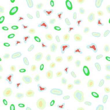 Işık çok renkli vektör daireler ile sorunsuz şablonu. Bulanık damla Glitter soyut Illustration yağmur. Desen için modaya uygun Kumaş, duvar kağıtları.