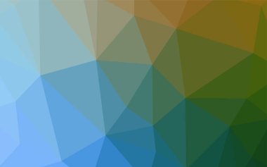 Açık mavi, yeşil vektör soyut mozaik arka plan. Noktalı resim stili üçgenler ile yaratıcı çizimde. Tasarımınız için üçgen desen.