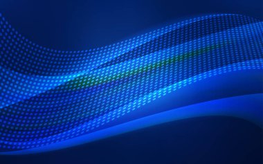 Koyu mavi vektör düzen daireler, satırları ile. Glitter soyut resim bağlantı üçgen yapısı ile. Duvar kağıdı, kumaş üreticileri için modaya uygun bir tasarım.