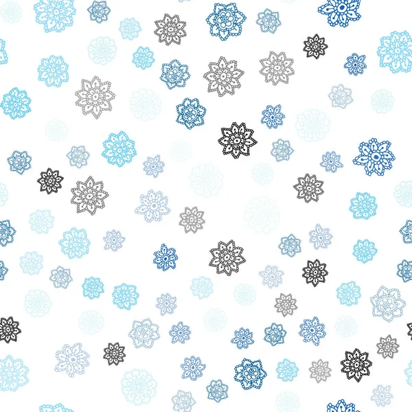 Hafif mavi vektör Noel kar taneleri ile seamless modeli. Bulanık arka plan gradyan ile kar. Desen tasarım pencere panjur, perdeler.