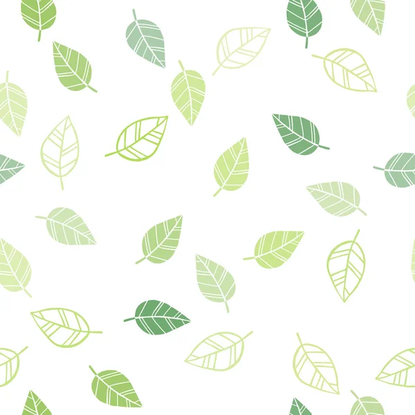 Hellgrüne Gelbe Vektor Nahtlos Elegante Muster Mit Blättern Blätter Auf — Stockvektor