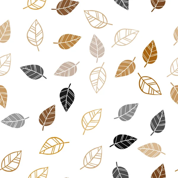 Işık turuncu vektör yaprak ile sorunsuz soyut tasarım. Parlayan illüstrasyon karalama stilinde yaprakları ile renkli. Duvar kağıdı, kumaş üreticileri için modaya uygun bir tasarım.