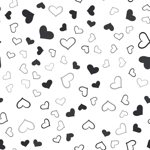 Gris Claro Vector Textura Sin Costuras Con Corazones Encantadores Ilustración — Archivo Imágenes Vectoriales