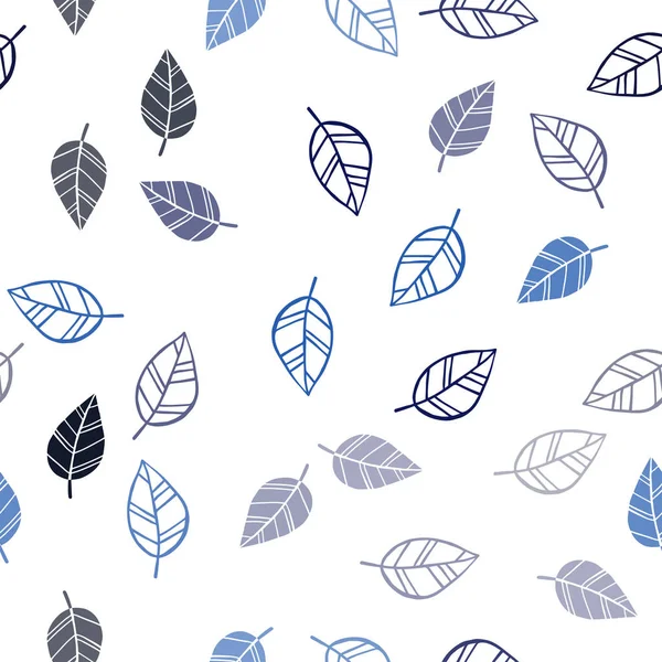 Vecteur Bleu Foncé Fond Naturel Sans Couture Avec Des Feuilles — Image vectorielle
