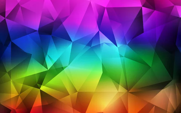 Тёмный Многоцветный Векторный Шаблон Кристаллами Треугольниками Красивая Иллюстрация Треугольниками Стиле — стоковый вектор