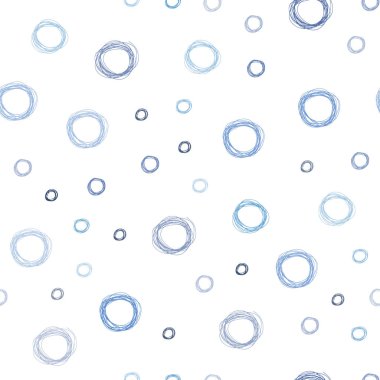 Hafif mavi vektör daire şekilleri ile sorunsuz düzeni. Soyut illüstrasyon renkli baloncuklar doğa tarzı ile. Desen-ebilmek var olmak kullanılmış için reklam, broşür.