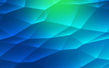 Açık mavi, yeşil vektör kapak poligonal tarzı. Glitter soyut resim üçgen şekiller ile. İşletme reklam, kitapçıklar, broşürler için desen