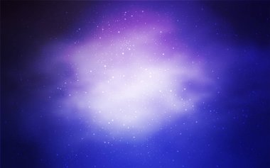 Açık pembe, Samanyolu yıldızlı mavi vektör dokusu. Parlak astronomik yıldızlı parlak renkli çizimler. Kozmik arkaplanlar için şablon.