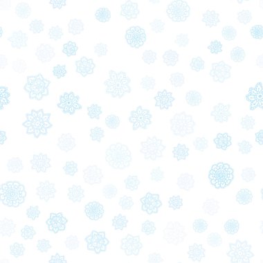 Hafif mavi vektör Noel kar taneleri ile seamless modeli. Modern geometrik soyut Illustration kristalleri ile buz. Duvar kağıdı, kumaş üreticileri için modaya uygun bir tasarım.