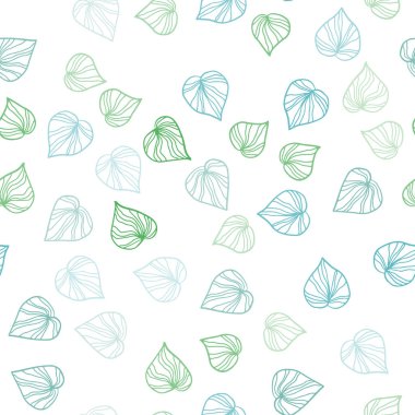 Işık çok renkli vektör sorunsuz doodle arka plan yaprakları ile. bulanık arka plan gradyan ile yapraklarda. Tekstil, kumaş, duvar kağıtları için tasarım.