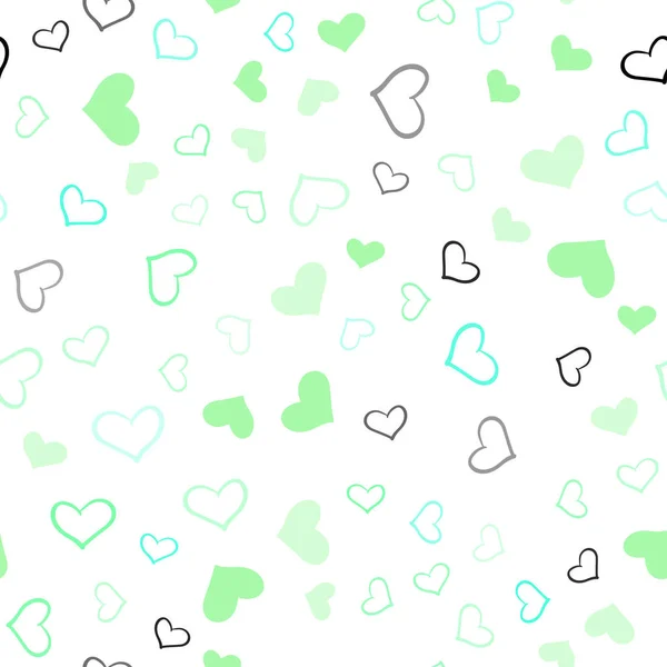 Світло Зелений Вектор Безшовні Розкладкою Солодкі Серця Красиві Кольорові Ілюстрації — стоковий вектор
