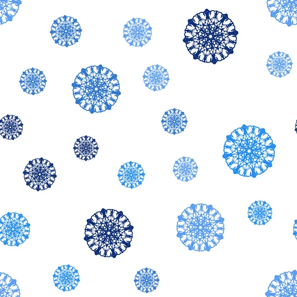 Texture Blu Chiaro Vettore Senza Soluzione Continuità Con Fiocchi Neve — Vettoriale Stock