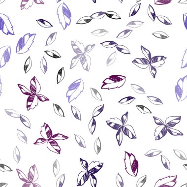 Koyu mavi, kırmızı yaprakları ile sorunsuz doodle arka plan vektör. Bulanık tarzı ile yaratıcı şekilde bırakır. Tekstil, kumaş, duvar kağıtları için tasarım.