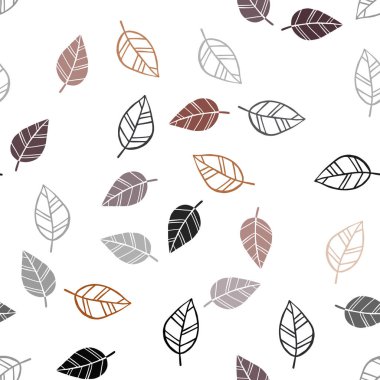 Yaprakları ile koyu kırmızı vektör sorunsuz doodle şablonu. Parlayan illüstrasyon karalama stilinde yaprakları ile renkli. Tekstil, kumaş, duvar kağıtları için tasarım.