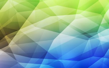 Açık mavi, vektör Çokgen soyut düzen yeşil. Üçgenler ile renkli soyut resimde. Desen için bir marka kitabın zemin.