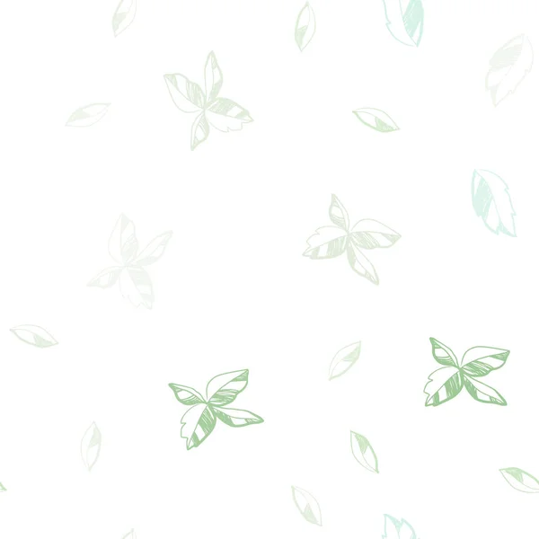 Hellblaue Grüne Vektornahtlose Abstrakte Muster Mit Blättern Dekorative Illustration Mit — Stockvektor
