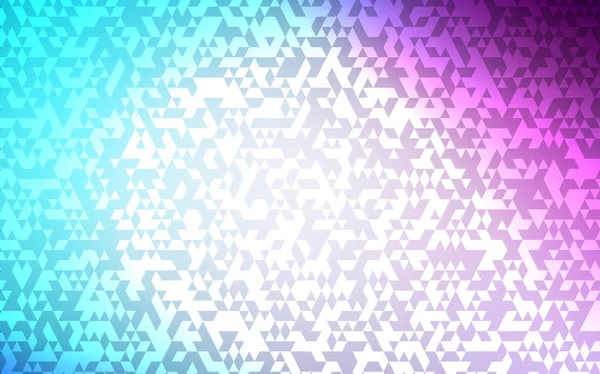 Licht Roze Blauw Vector Sjabloon Met Kristallen Driehoeken Driehoeken Abstracte — Stockvector