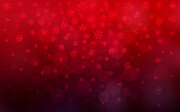 Темно Червоний Векторний Фон Різдвяними Сніжинками Сніг Розмитому Абстрактному Тлі — стоковий вектор