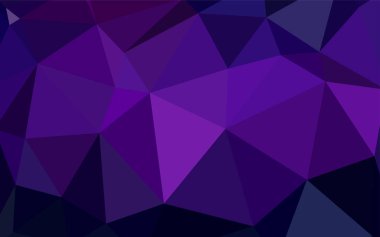 Koyu mor, pembe üçgen mozaik kapak vektör. Renkli resimde gradyan ile poligonal tarzı. İşiniz için en iyi üçgen tasarım.