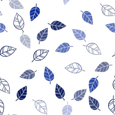 Koyu mavi vektör sorunsuz doodle zemin yaprakları ile. Hint tarzı ile bulanık dekoratif tasarım bırakır. Kartvizit, Web siteleri için şablon.