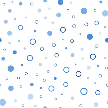 Hafif mavi vektör daire şekilleri ile sorunsuz düzeni. Bulanık damla Glitter soyut Illustration yağmur. Kartvizit, Web siteleri için şablon.