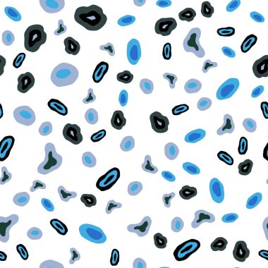 Açık mavi, yeşil vektör noktalar ile sorunsuz kapak. Bulanık daireler doğa tarzı ile güzel renkli resimde. Desen tasarım pencere panjur, perdeler.