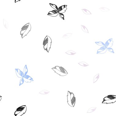 Işık çok renkli vektör yaprak ile Dikişsiz soyut desen. Yaprakları doodle tarzı ile renkli soyut resimde. Duvar kağıdı, kumaş üreticileri için modaya uygun bir tasarım.