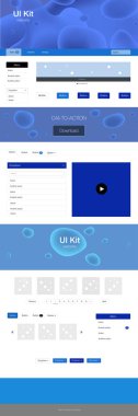 Hafif mavi vektör tasarım UI kiti eğri daireler ile. Glitter soyut resim bulanık kabarcık şekilleri ile... Sen-ebilmek kullanma için açılış sayfaları bu şablonu.