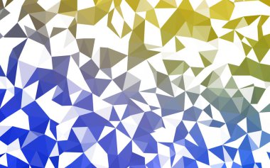 Açık mavi, sarı vektör üçgen mozaik doku. Üçgenler ile renkli resimde parlayan. İş tasarımınız için yeni stil.