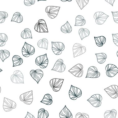 Koyu mavi vektör sorunsuz doodle düzen yaprakları ile. Hint tarzı ile bulanık dekoratif tasarım bırakır. Desen tasarım kumaş, duvar kağıtları.