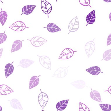 Hafif mor vektör sorunsuz doodle desen yaprakları ile. Yarım yamalak karalamalar ile arka plan bulanık yapraklarda. Desen tasarım kumaş, duvar kağıtları.