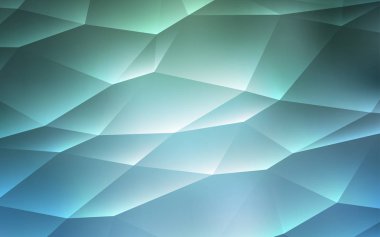 Açık mavi, vektör desen poligonal tarzı yeşil. İllüstrasyon renkli üçgenler dizi. Açılış sayfanız için modern şablon.