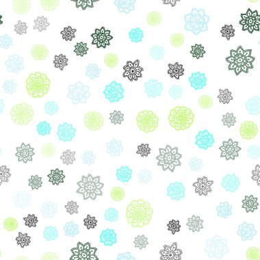 Açık mavi, yeşil vektör sorunsuz kapak güzel kar taneleri ile. Modern geometrik soyut Illustration kristalleri ile buz. Kartvizit, Web siteleri için şablon.