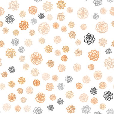 Koyu turuncu vektör Noel kar taneleri ile seamless modeli. Kristalleri ile glitter soyut Illustration buz. Desen tasarım pencere panjur, perdeler.