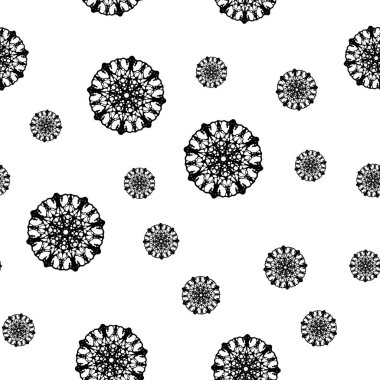 Koyu mavi güzel kar taneleri ile sorunsuz kapak vektör. Bulanık arka plan gradyan ile kar. Duvar kağıdı, kumaş üreticileri için modaya uygun bir tasarım.