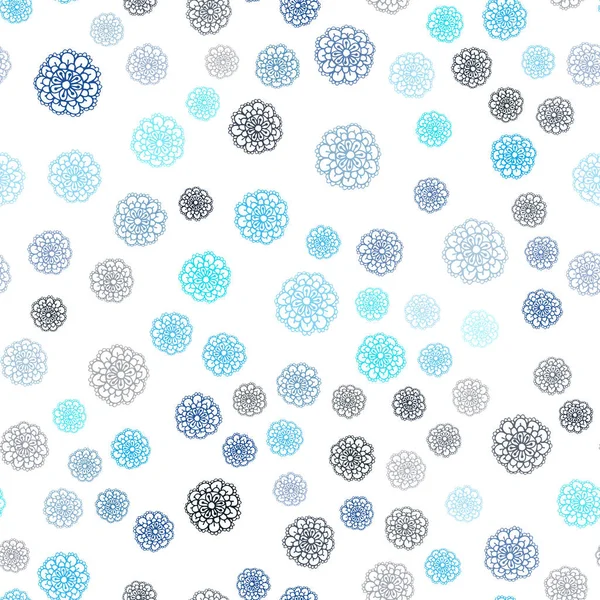 Koyu mavi vektör sorunsuz soyut doodle şablonu. Yaratıcı çizim çiçek ile bulanık tarzında. Web siteleri ve tasarımlar için desen.